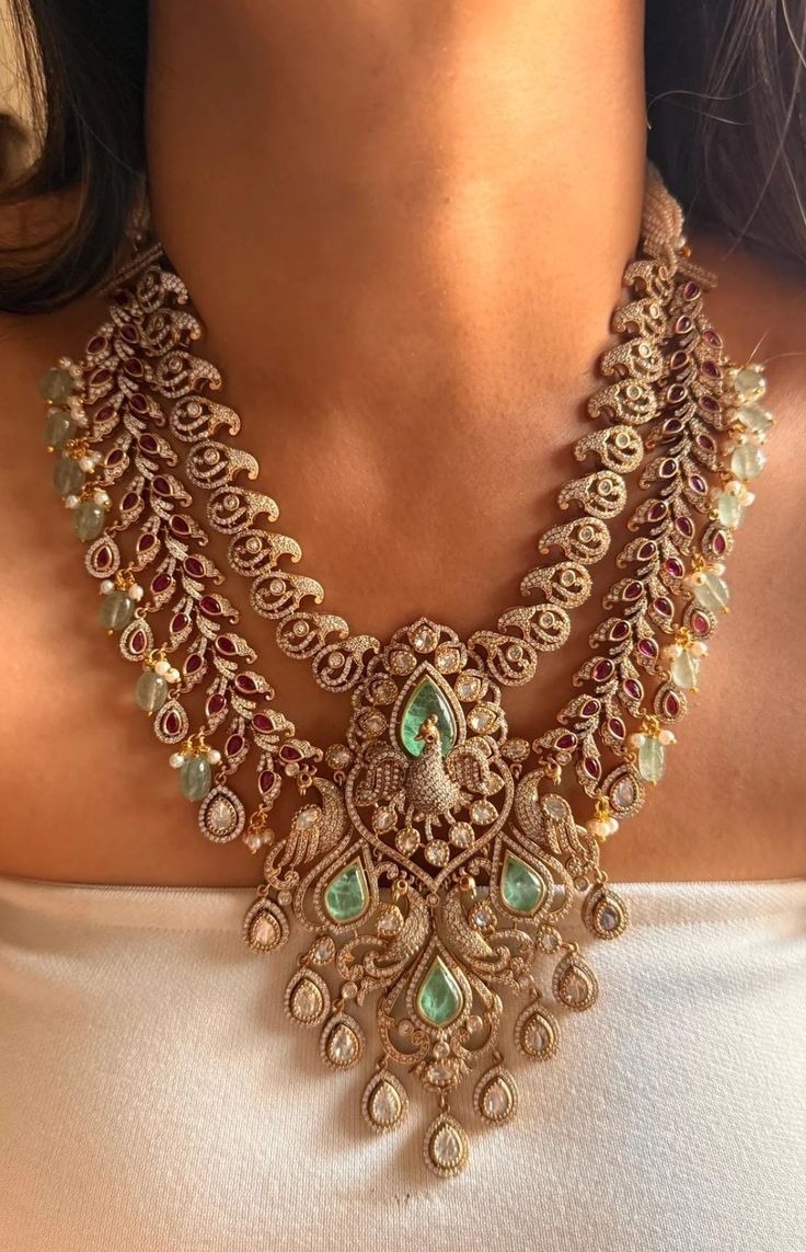 Ornate gold and polki high jewellery necklace at Sage Thread Boutique Bangalore