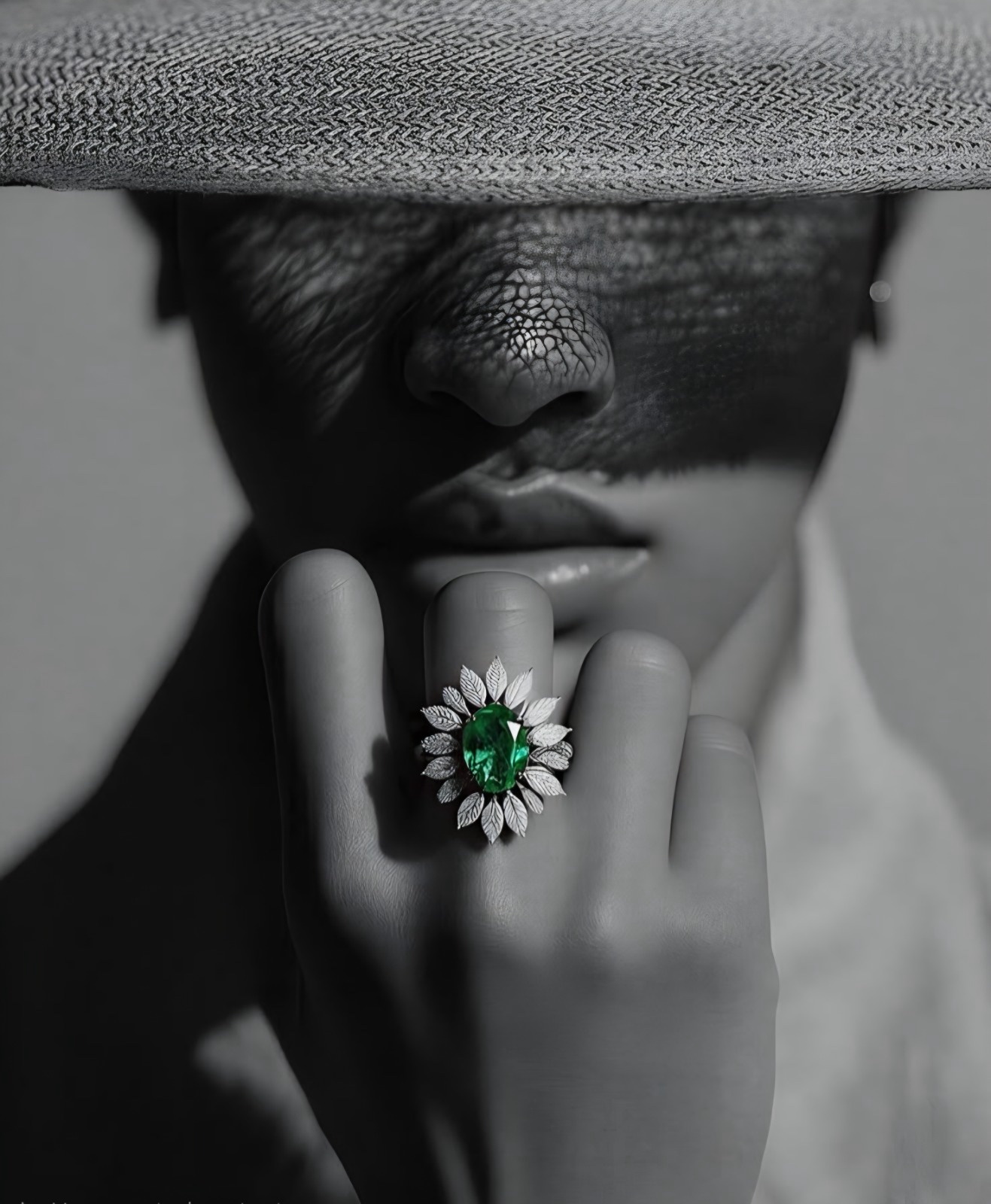 Emerald and diamond statement ring — fine jewellery at Sage Thread Boutique Bangalore