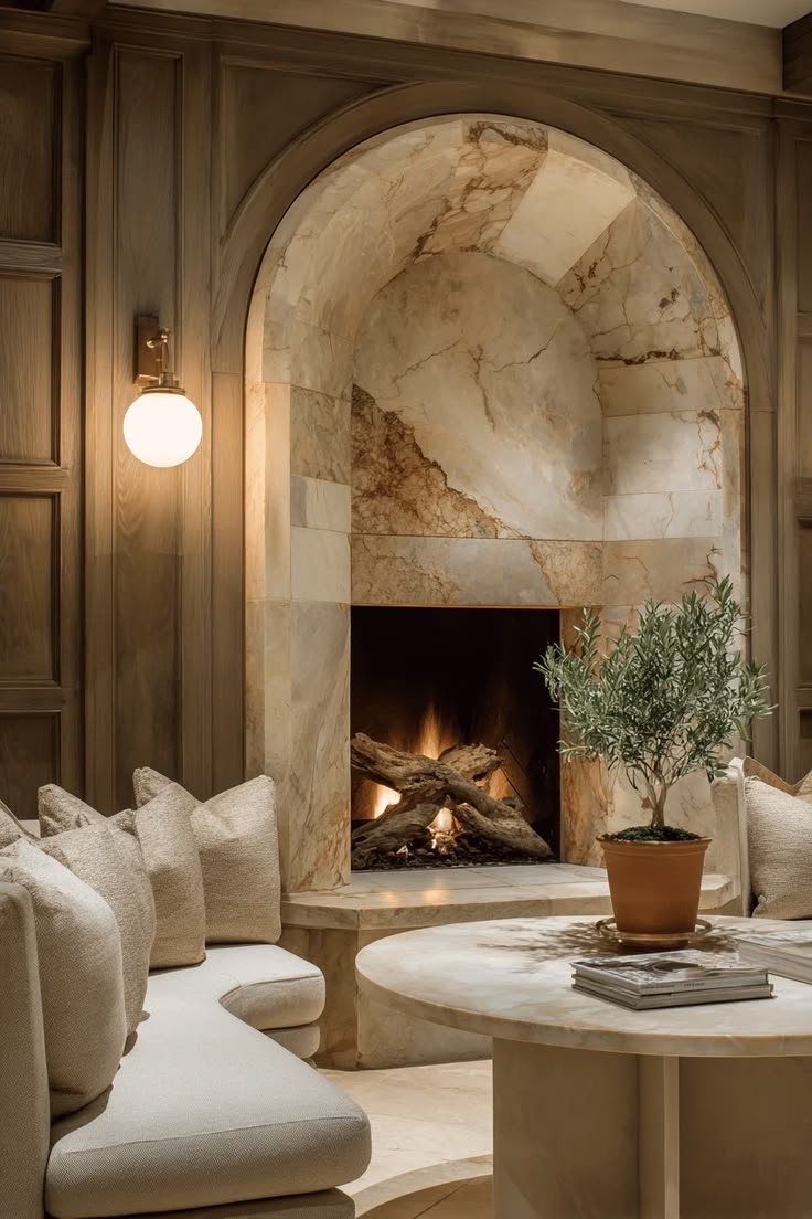 Boutique Interior — Sage Thread Bangalore Marble fireplace lounge at Sage Thread Boutique, Bangalore