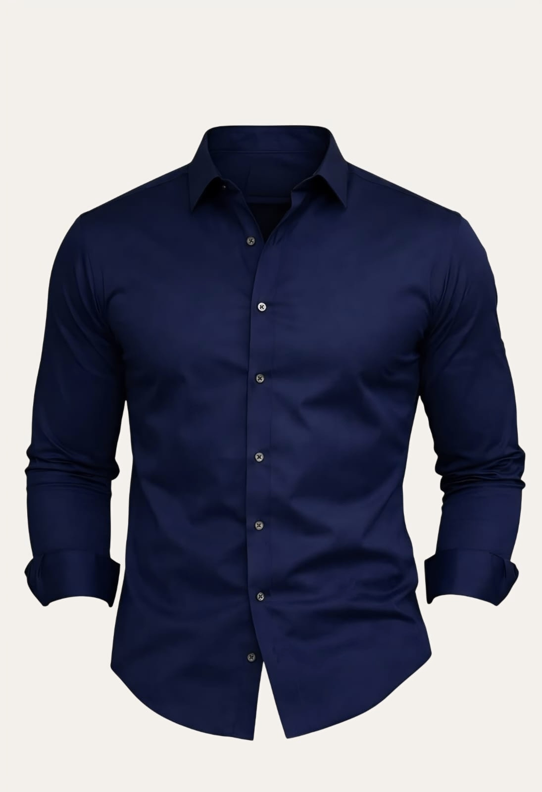 Navy blue slim-fit shirt — Sage Thread Boutique