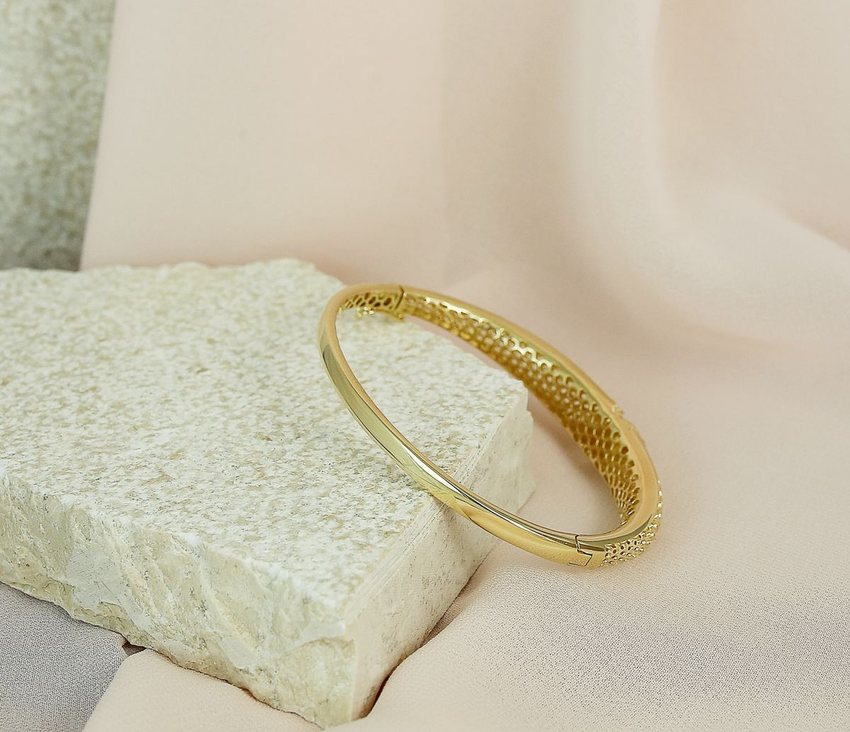 Beaded gold bangle bracelet — fine jewellery at Sage Thread Boutique Bangalore
