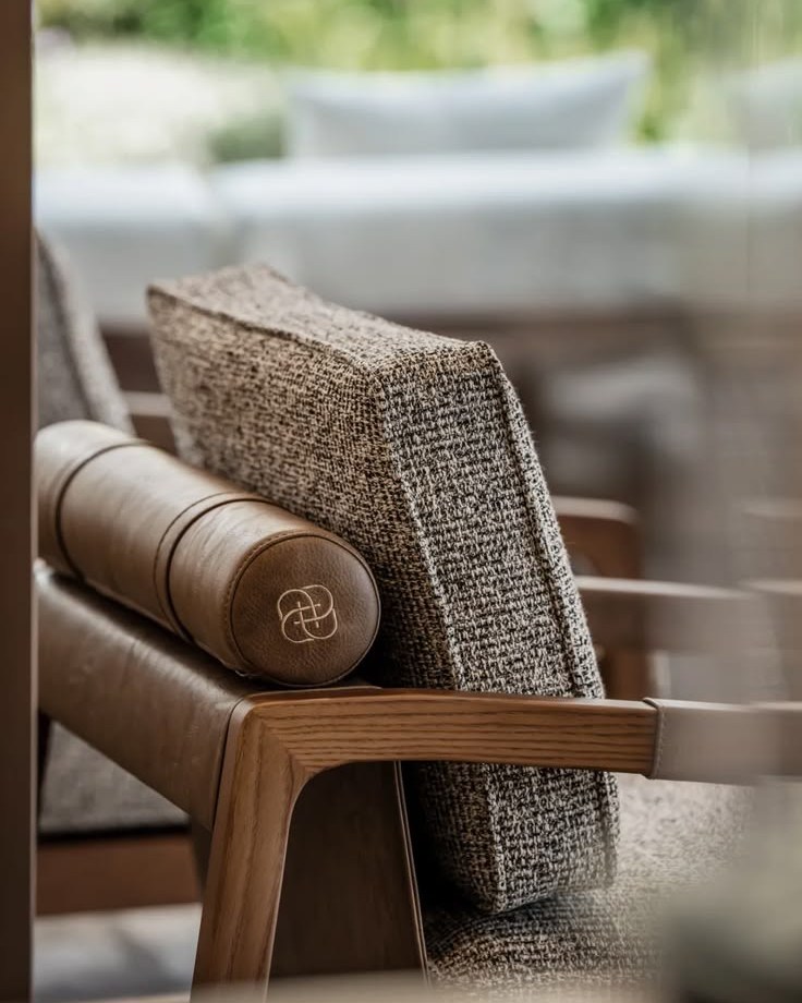 Exceptional Quality — Sage Thread Boutique Close detail of hardwood frame and woven upholstery at Sage Thread Bangalore